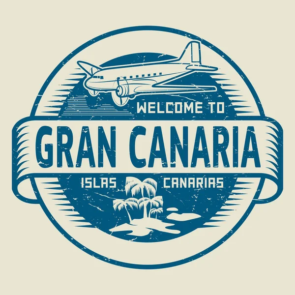 Selo com o texto Bem-vindo a Gran Canaria, Ilhas Canárias — Vetor de Stock