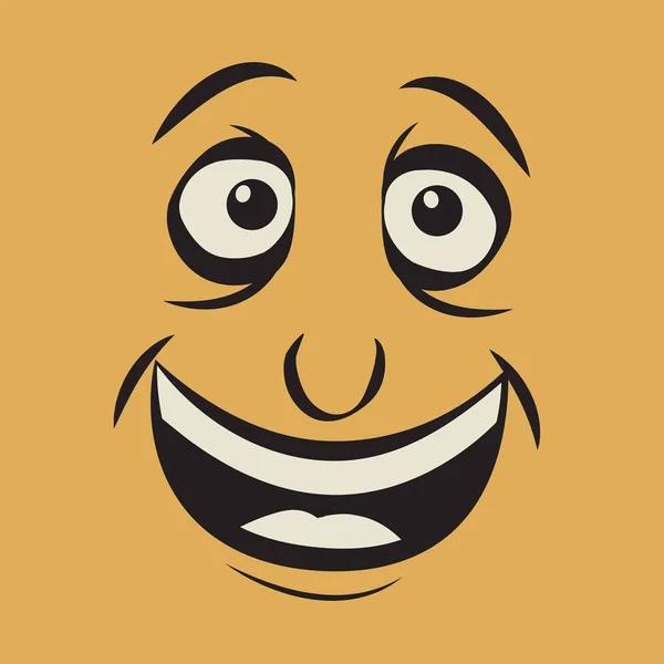 Kreslený legrační obličej výraz — Stockový vektor