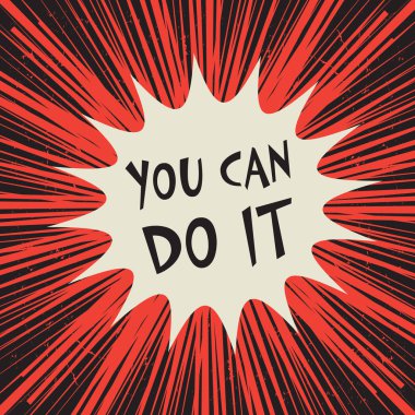 Komik patlama iş kavramı metin sen Can Do It