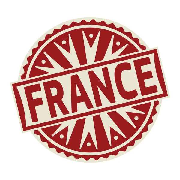 Timbre, étiquette ou tag concept d'entreprise avec texte France — Image vectorielle