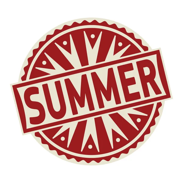 텍스트 여름 우표, 라벨 또는 태그 사업 개념 — 스톡 벡터