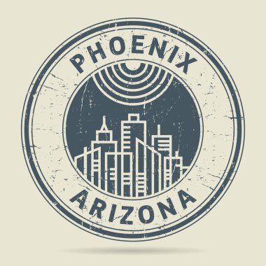Grunge rubber stamp or label with text Phoenix, Arizona clipart