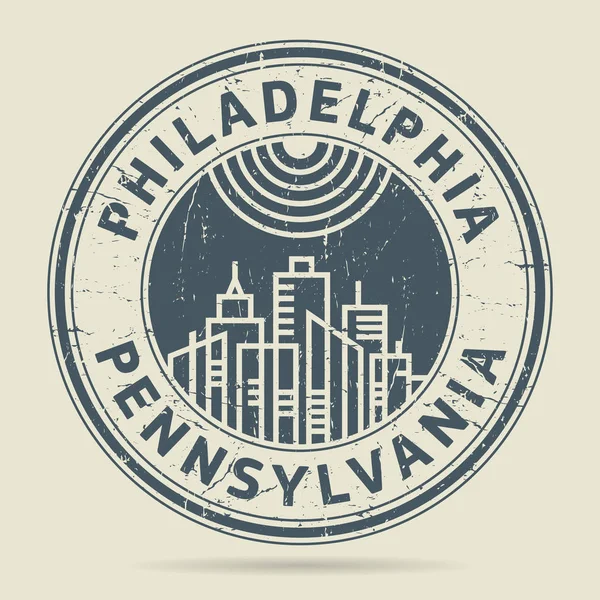 Grunge sello de goma o etiqueta con texto Philadelphia, Pennsylvani — Vector de stock