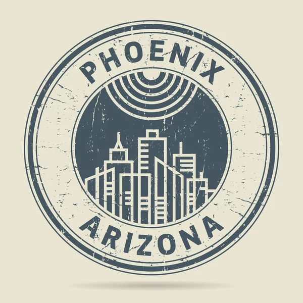 Grunge Rubberstempel of label met tekst Phoenix, Arizona — Stockvector