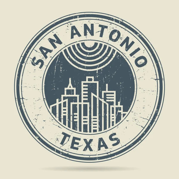 Grunge lastik damgası veya etiketi metin San Antonio, Teksas — Stok Vektör