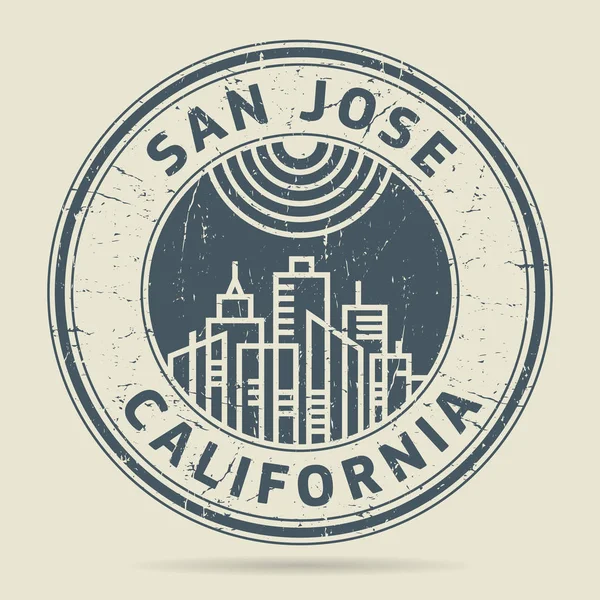 Grunge Rubberstempel of label met tekst San Jose, Californië — Stockvector