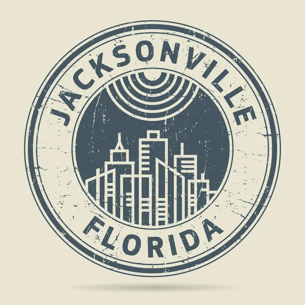 Grunge sello de goma o etiqueta con texto Jacksonville, Florida — Vector de stock