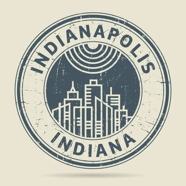 Grunge lastik damgası veya metin Indianapolis, Indiana etiketi — Stok Vektör