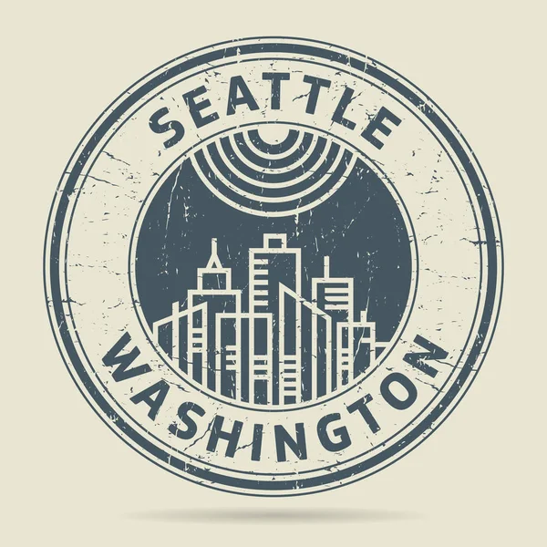 Grunge-Stempel oder Etikett mit Text-Seattle, Washington — Stockvektor