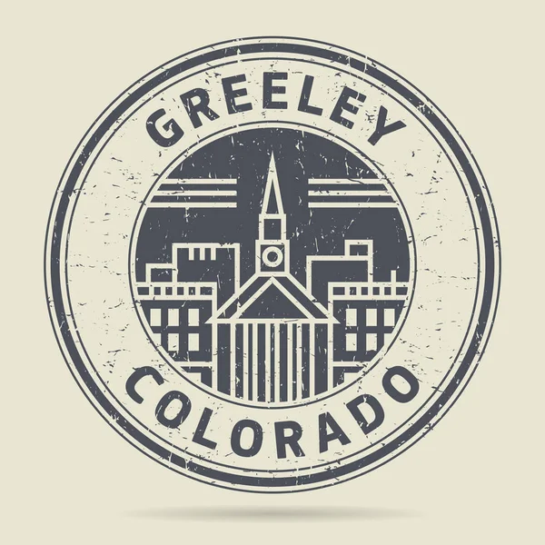 Grunge gummistämpel eller etikett med text Greeley, Colorado — Stock vektor