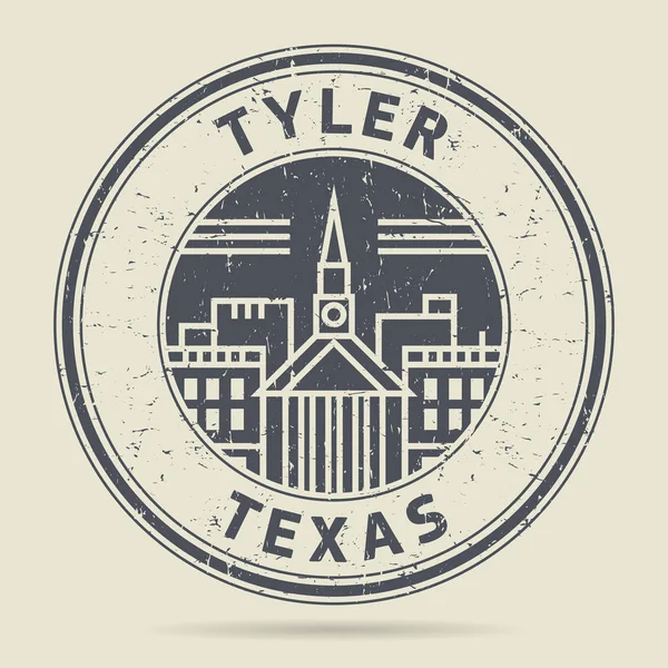 Grunge gummistämpel eller etikett med text Tyler, Texas — Stock vektor