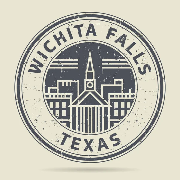 Grunge Rubberstempel of label met tekst Wichita Falls, Texas — Stockvector