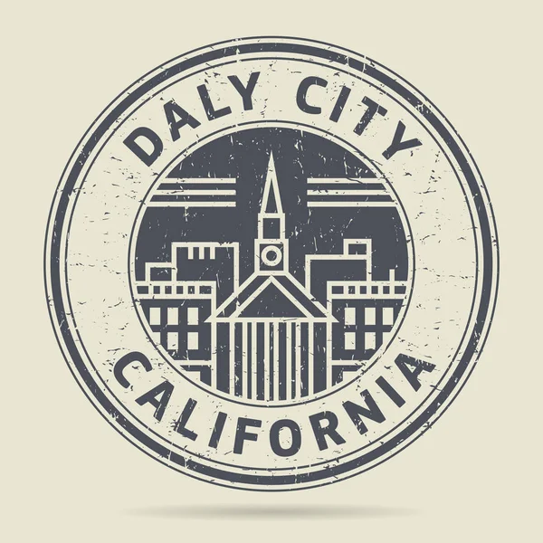 Grunge razítko nebo popisek s textem Daly City, Kalifornie — Stockový vektor