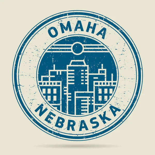 Sello o etiqueta de goma grunge con texto Omaha, Nebraska — Vector de stock