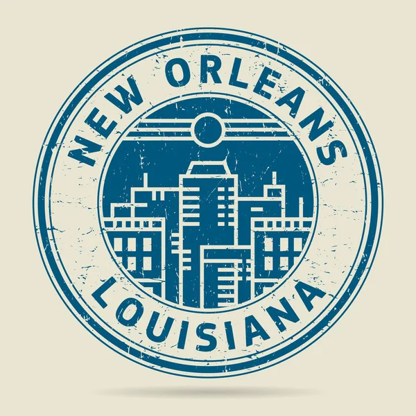 Grunge sello de goma o etiqueta con texto New Orleans, Louisiana — Archivo Imágenes Vectoriales