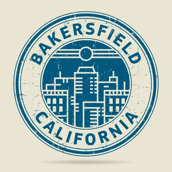 Grunge rubber stamp or label with text Bakersfield, California — Stock Vector