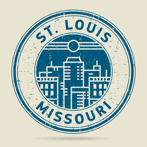 Grunge Rubberstempel of label met tekst St, Louis (Missouri) — Stockvector