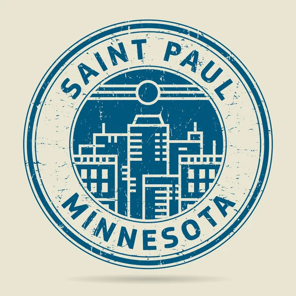 Grunge lastik damgası veya metin Saint Paul, Minnesota etiketi — Stok Vektör