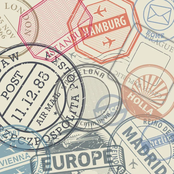Travel stamps or symbols set, European countries Stock Vector Image by