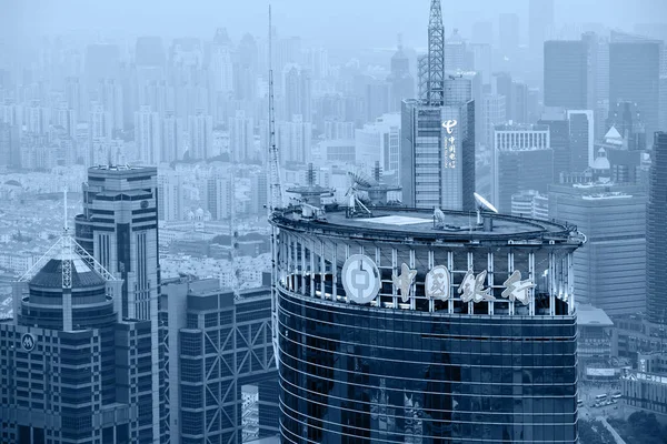 Pudong district skyscrapers — Stock Photo, Image