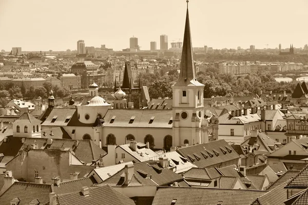 Tile roofs of the old city Prague — Stock Photo, Image