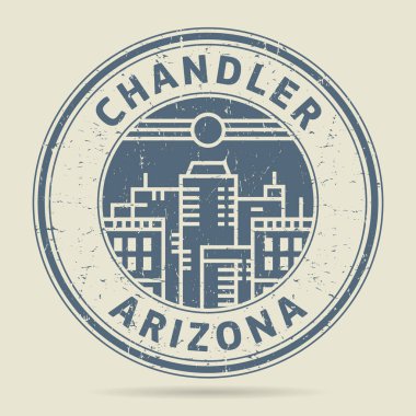 Grunge rubber stamp or label with text Chandler, Arizona clipart