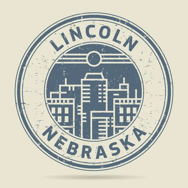 Grunge gummistämpel eller etikett med text Lincoln, Nebraska — Stock vektor