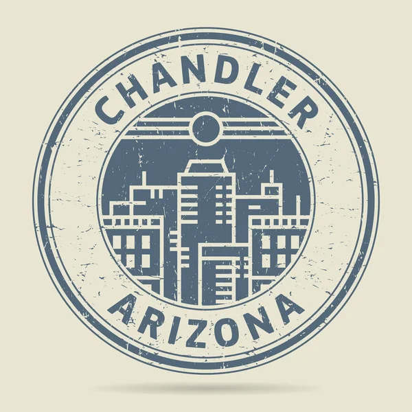 Sello o etiqueta de goma grunge con texto Chandler, Arizona — Vector de stock