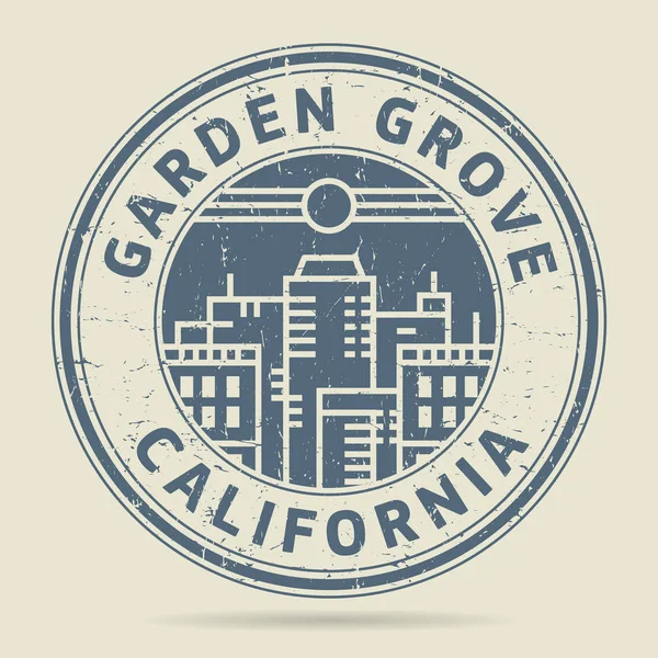 Штамп или этикетка с текстом Garden Grove, Калифорния — стоковый вектор