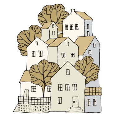 çizgi film el ev çizimi