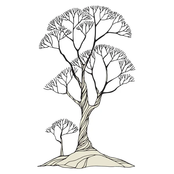 Árbol, aislado dibujado a mano — Vector de stock