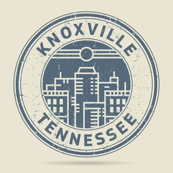 Grunge sello de goma o etiqueta con texto Knoxville, Tennessee — Archivo Imágenes Vectoriales