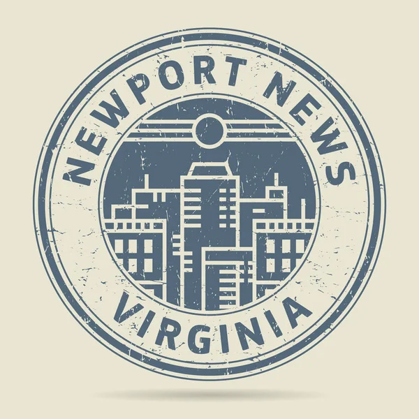 Sello o etiqueta de goma grunge con texto Newport News, Virginia — Archivo Imágenes Vectoriales