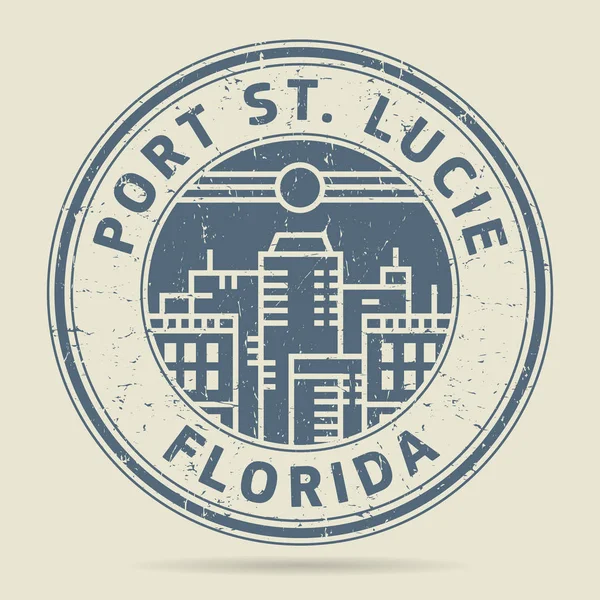 Grunge lastik damgası veya metin Port St Lucie, Florida etiketi — Stok Vektör
