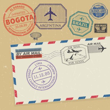 Güney Amerika şehirlerin adlarını ayarla pul seyahat