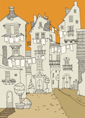 Elle çizilmiş evler windows, Çamaşırhane, sokak