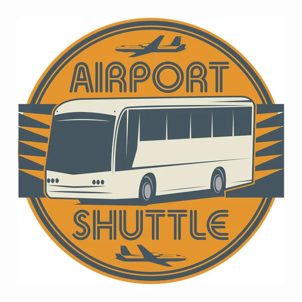 Flughafen-Shuttle-Stempel oder Schild-Symbol — Stockvektor