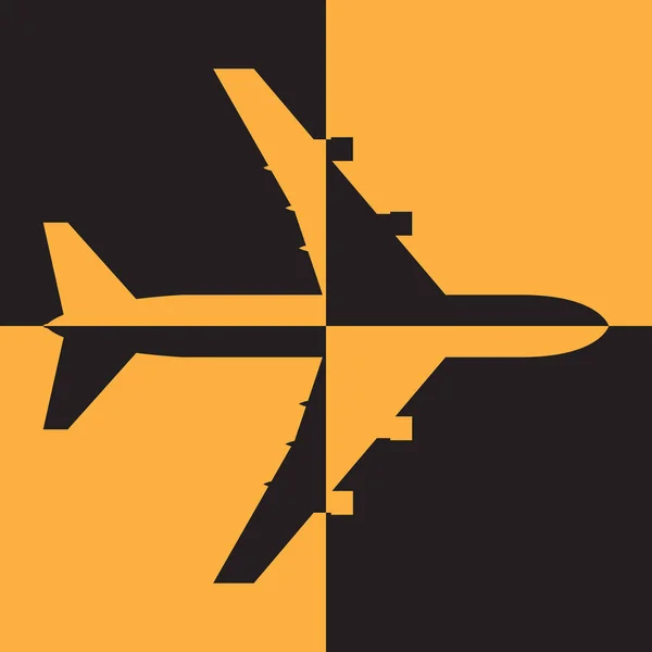 Forma de aeropuerto o avión. Señal de avión plano — Vector de stock