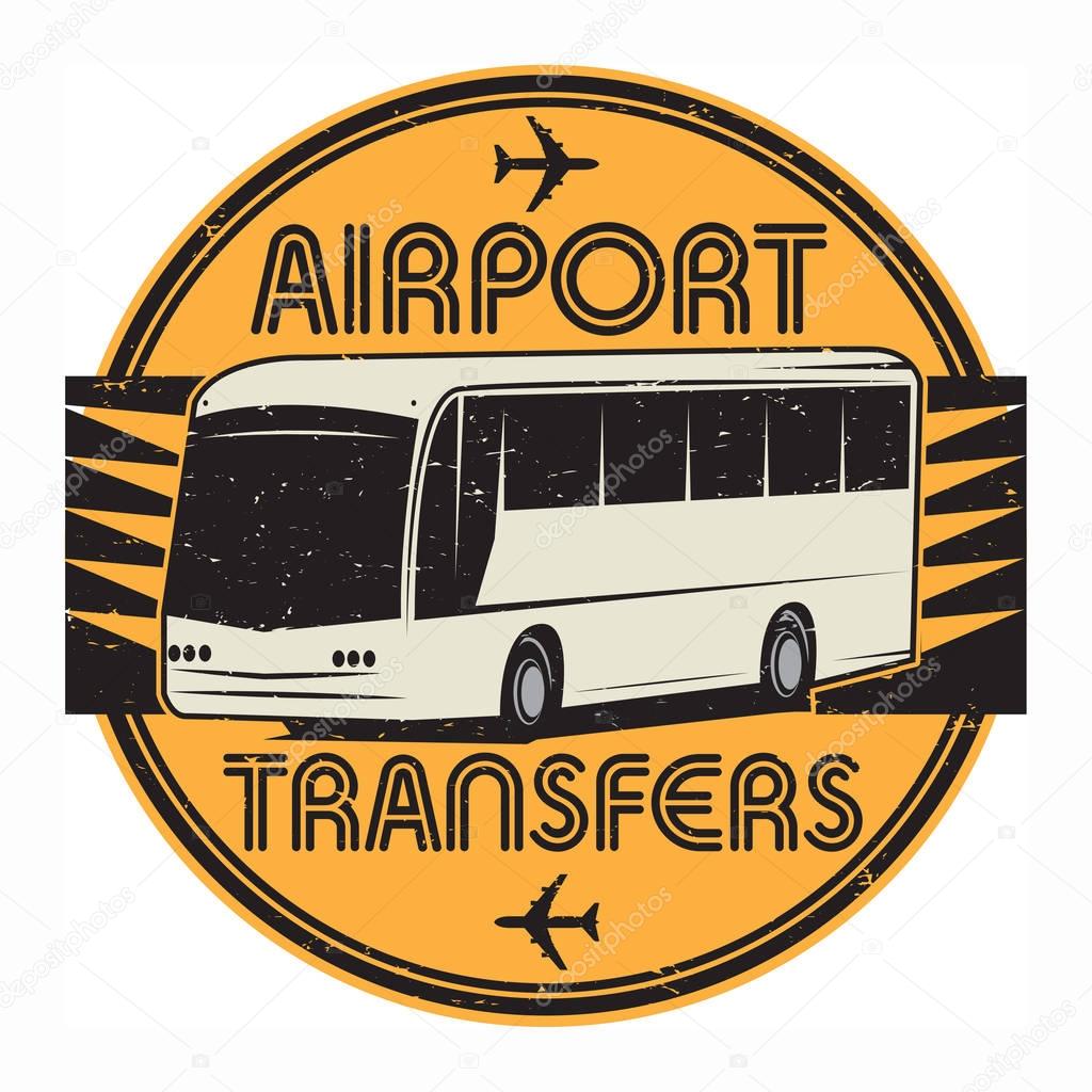 Airport Transfers stamp or sign symbol