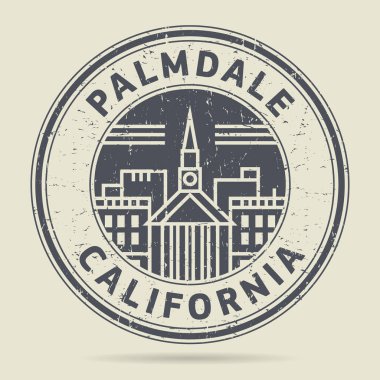 Grunge rubber stamp or label with text Palmdale, California clipart