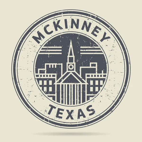 Grunge lastik damgası veya metin Mckinney, Texas etiketi — Stok Vektör