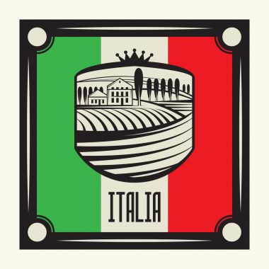 Tuscany manzara bağ alanları ve villa.