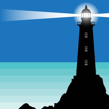 Lighthouse, Beacon, Lighthouse Stands on Rock clipart
