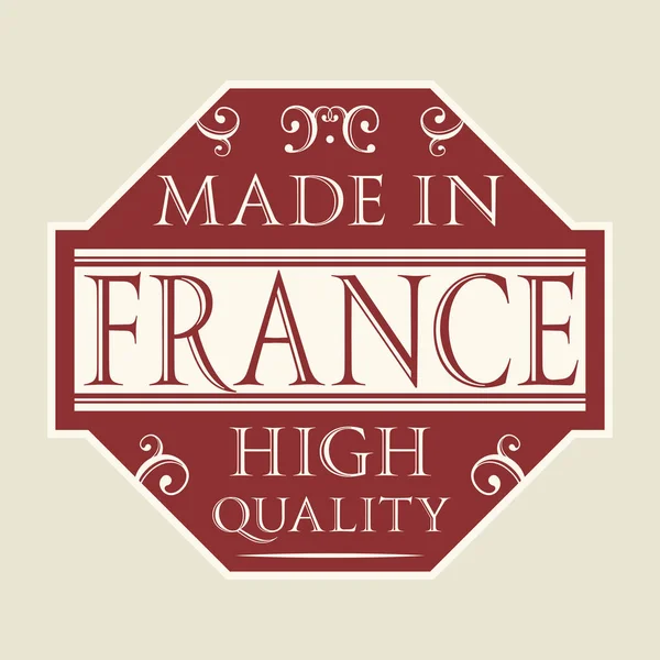 Abstract stamp or label or sale tag with text Made in France — Stock Vector