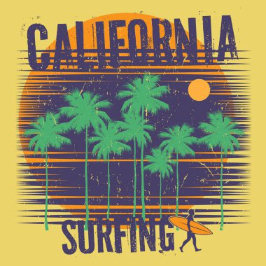 Tema ile metin California sörf, sörf