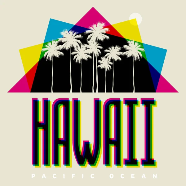 Tema de Playa de Hawaii, ilustración vectorial — Vector de stock