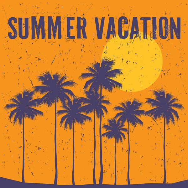 Theme of Summer Vacation, vector illustration — Stock Vector