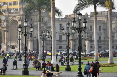 İnsanlar sokakta Lima, Peru