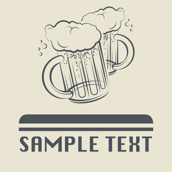 Beer glass icon or sign — Stock Vector