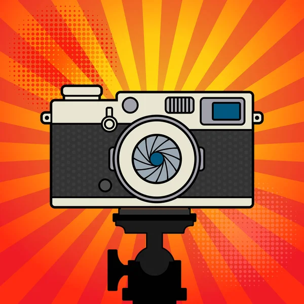 Retro vintage fotocamera. Platte foto camera-pictogram — Stockvector